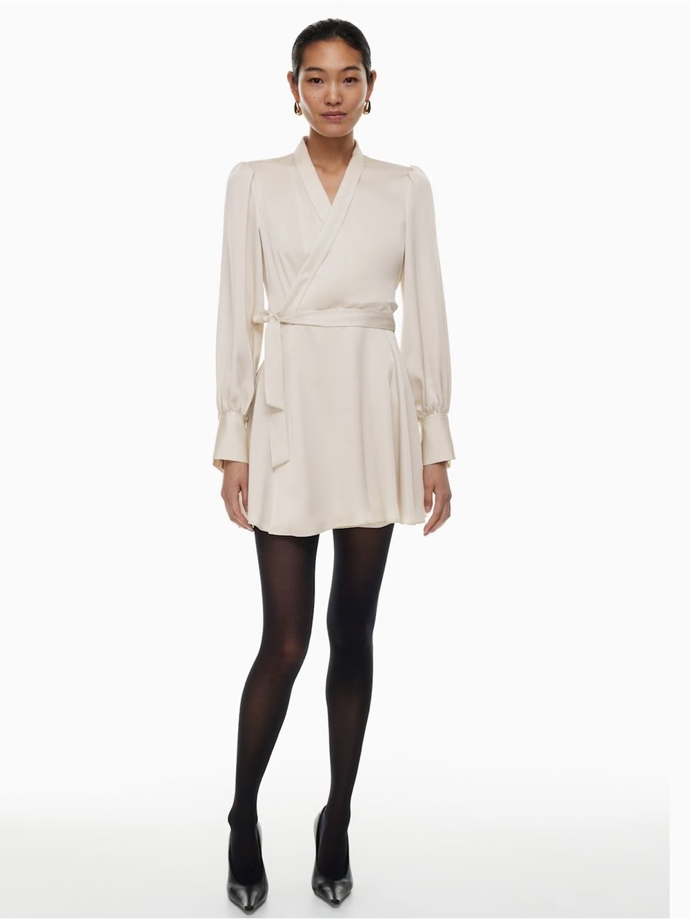 Aritzia Babaton Hyde Mini Wrap Dress in Taupe